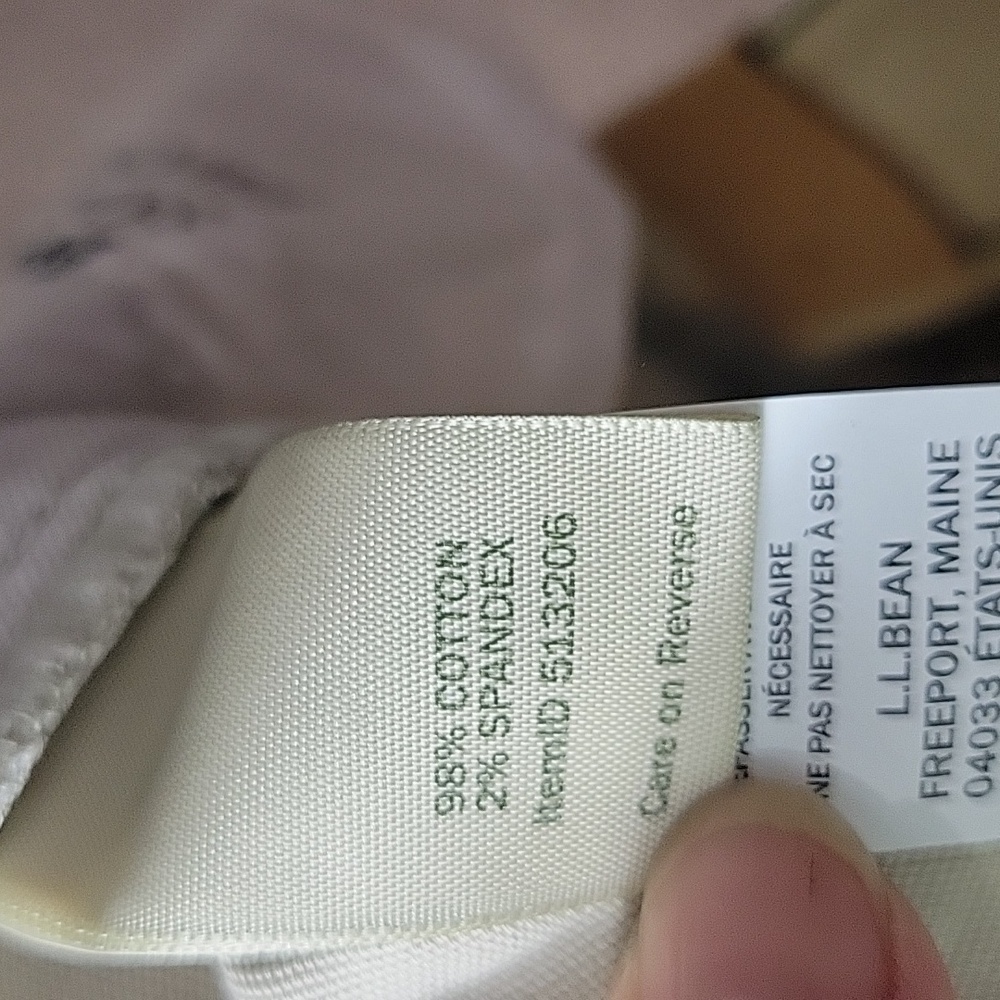 LL Bean Favorite Fit Nean Flex Skinny Leg Chic Cream Trousers - Picture 10 of 11